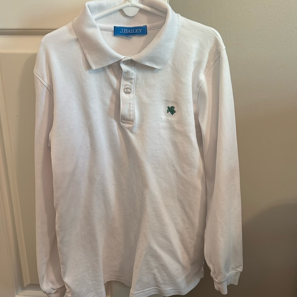 Perfect J Bailey white cotton boys collared shirt. Long sleeve. Size 10